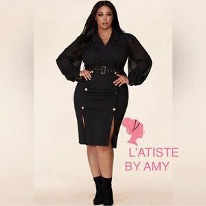❤️NEW L’ATISE BY AMY PLUS SIZE BLACK BLAZER DRESSES